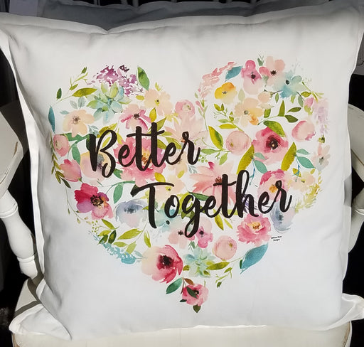 Better Together Floral Heart Pillow