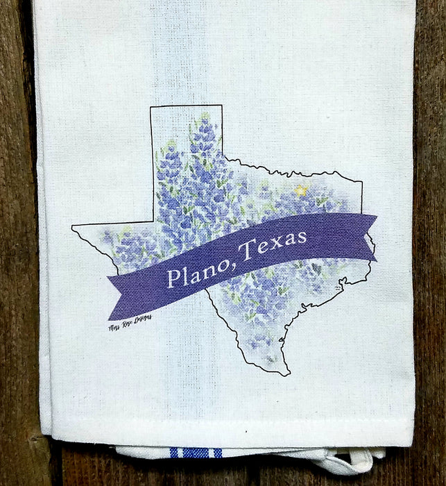 Plano Texas Bluebonnet Kitchen Towel