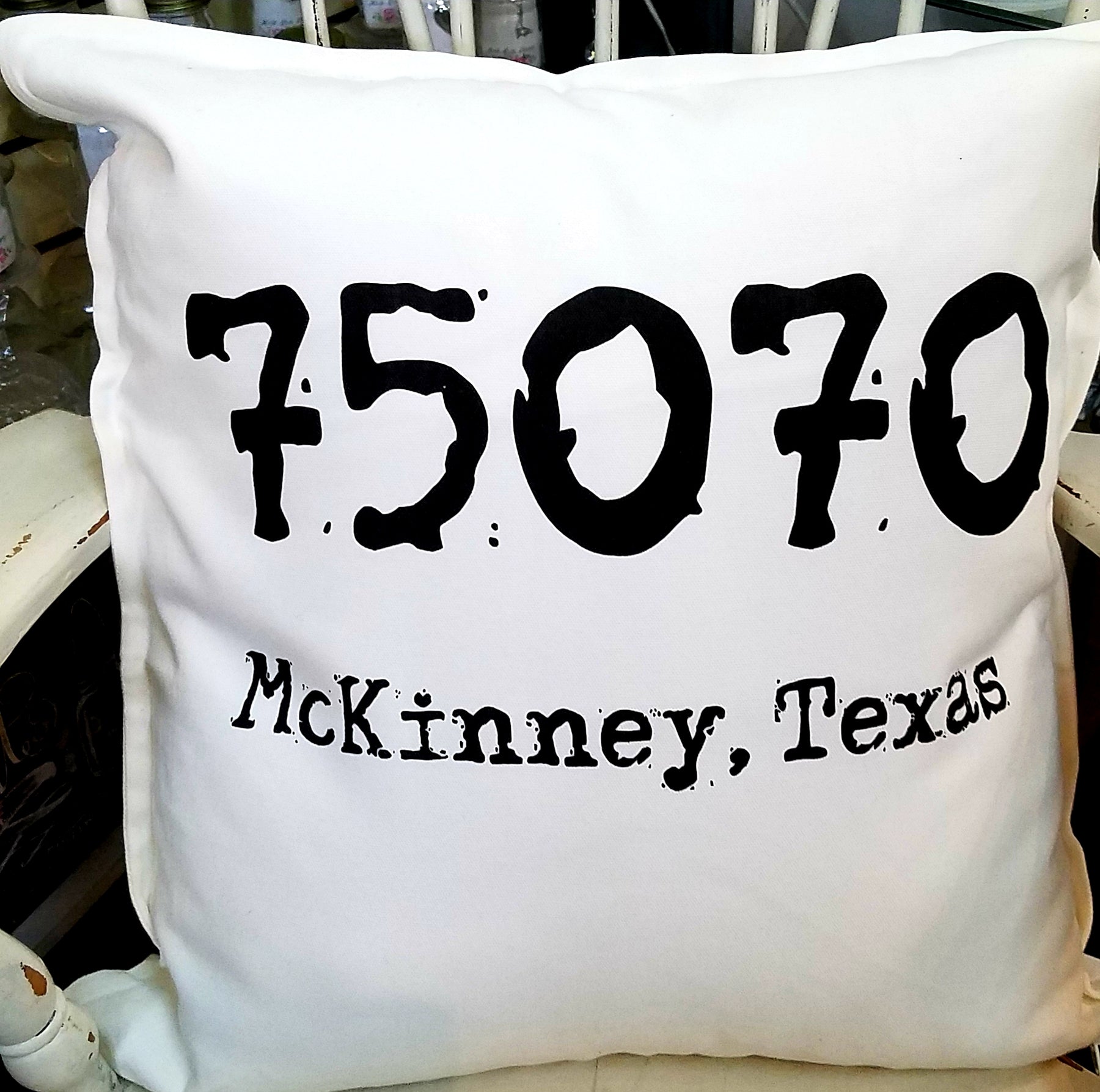 75070 McKinney Texas Zip Code Pillow