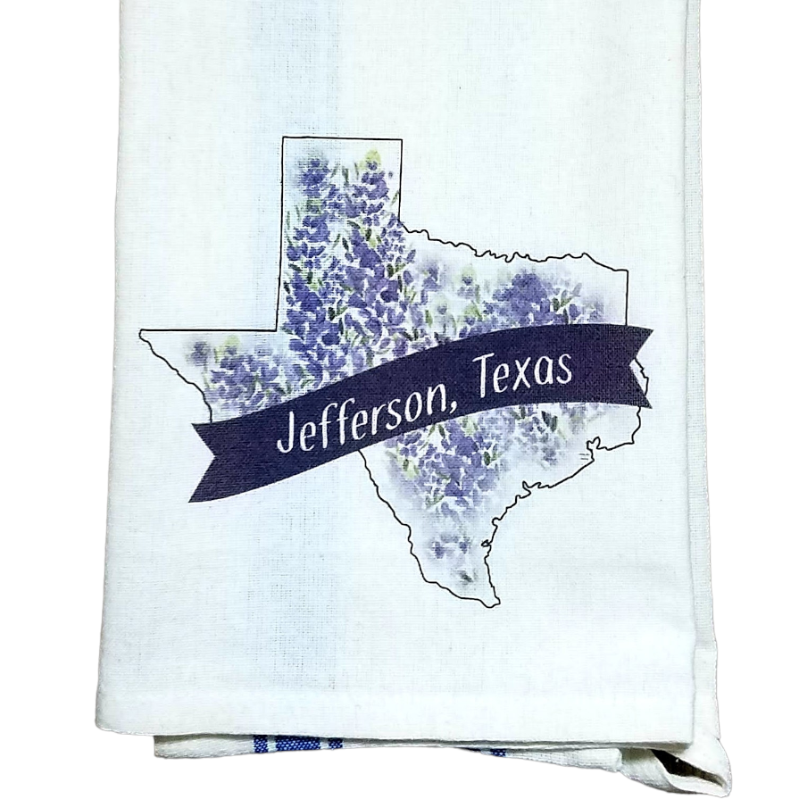 Jefferson Texas Bluebonnet Kitchen Towel